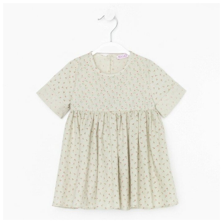 Платье для девочки MINAKU: Cotton Collection цвет зеленый, рост 104 7696051
