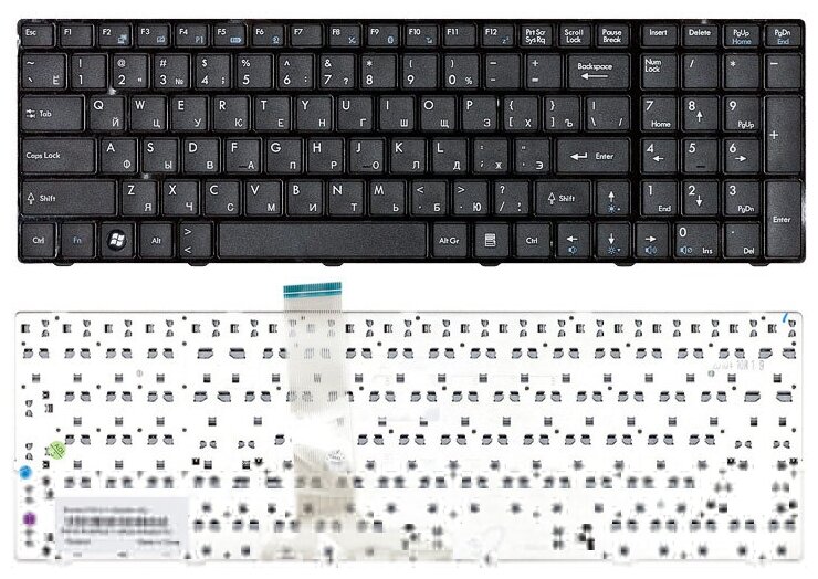 Клавиатура для ноутбука MSI V111922AK2 черная с рамкой 2070₽