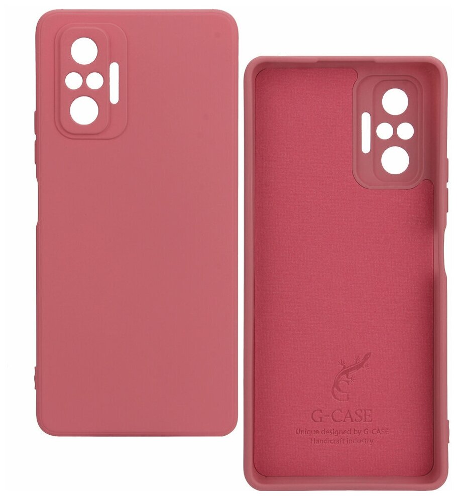 Чехол накладка G-Case Silicone для Xiaomi Redmi Note 10 Pro / Note 10 Pro Max (Сяоми Ксяоми Редми Ноут 10 / 10 Про Макс), красная