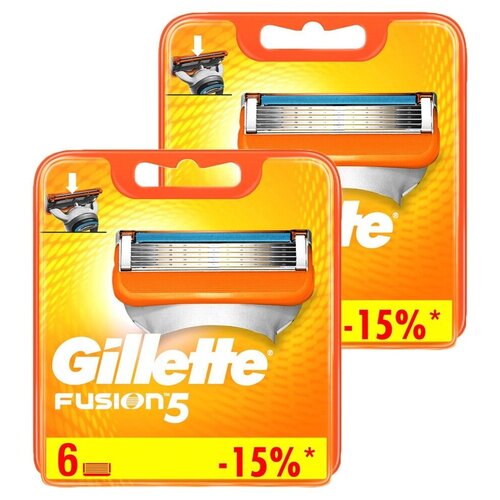 Набор Gillette Сменные кассеты Gillette Fusion5, оранжевый, оранжевый