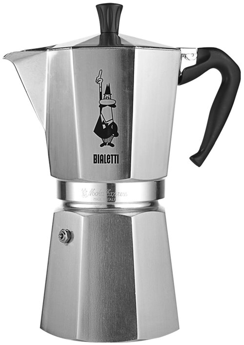 Гейзерная кофеварка Bialetti Moka Express 1166 (12 чашек), 670 мл, серебристый