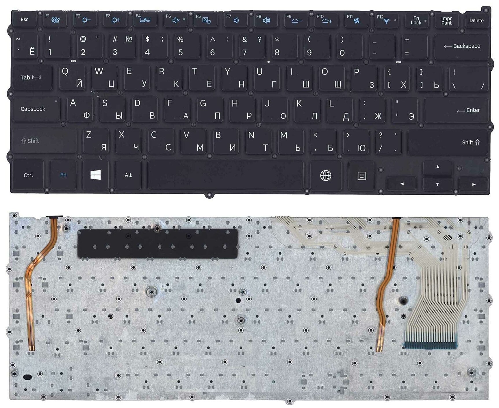 Клавиатура Samsung NP940X3G черная с подсветкой 4210₽