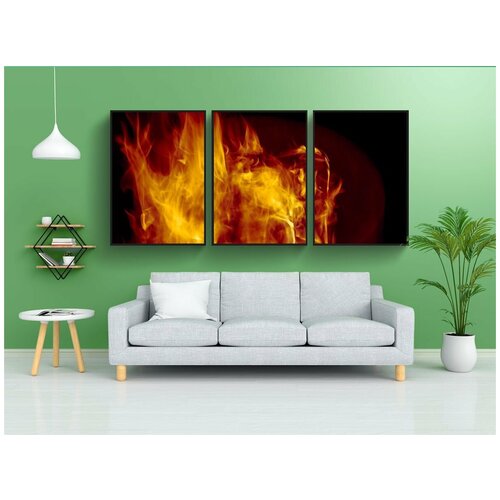 фото Набор модулных постеров для интерьера "гореть, аннотация, огонь" 60x90 см. в тубусе, без рамки lotsprints