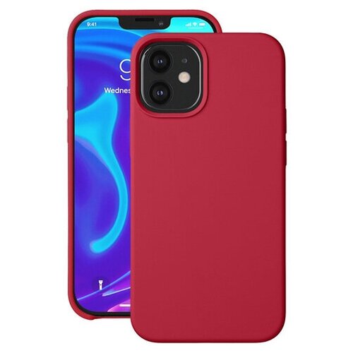 фото Чехол liquid silicone для apple iphone 12 mini, красный, deppa 87786