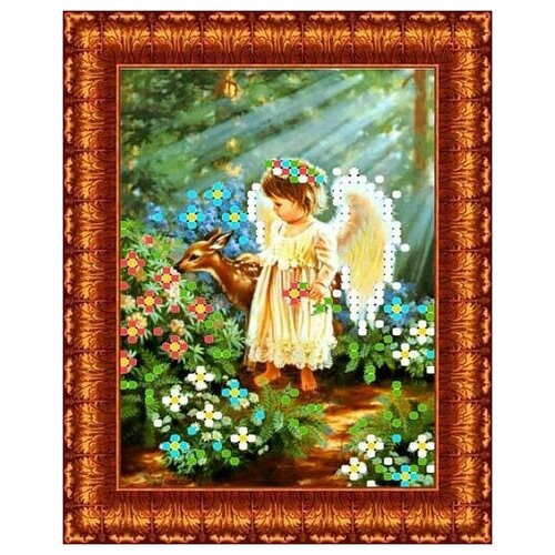 фото Набор для вышивания бисером каролинка арт. кбан-6004(ч) лесная дружба 8х11,8 см