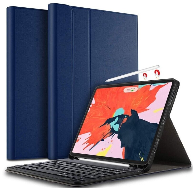 Клавиатура MyPads с чехлом для Samsung Galaxy Tab S6 Lite 104 SM-P610 P615 S6 Lite 2022 Edition SM-P613 съёмная беспроводная Bluetooth-клави