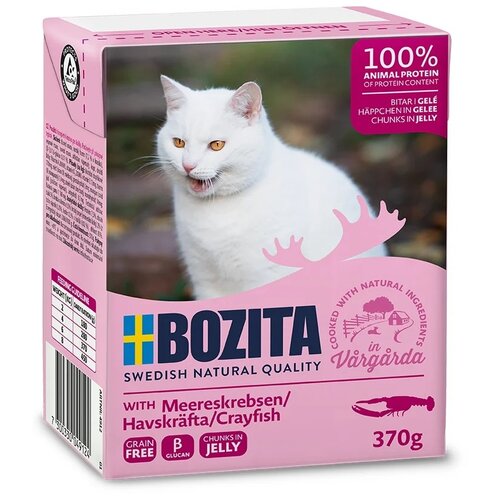 Влажный корм для кошек Bozita с лангустом 370 г (кусочки в желе) bozita bozita meat multibox влажный корм для взрослых кошек в желе мясной микс в паучах 85 г
