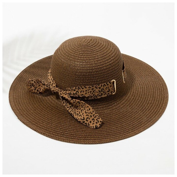 Шляпа Minaku "Leopard" женская, цвет коричневый, размер 56-58 10367977