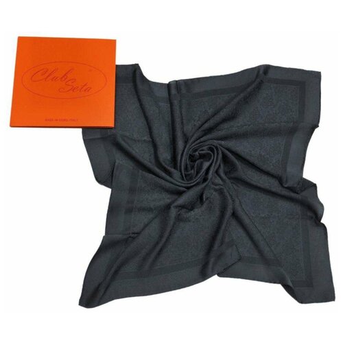 фото Жаккардовый шелковый серый платок club seta 844459 clubseta