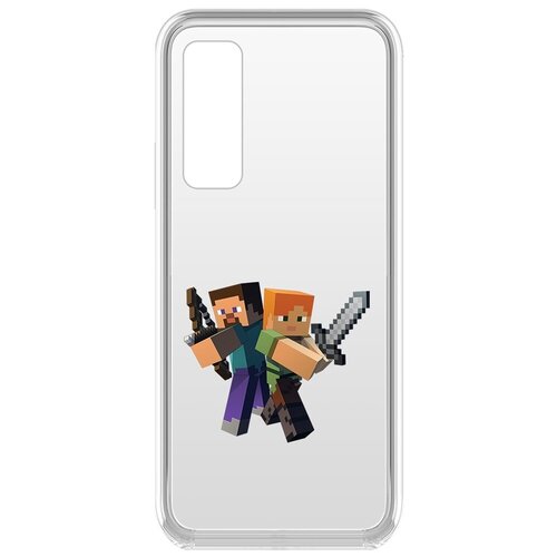 Чехол-накладка Krutoff Clear Case Minecraft-Стив и Алекс для Vivo Y53s чехол накладка krutoff clear case стив и алекс для vivo y31