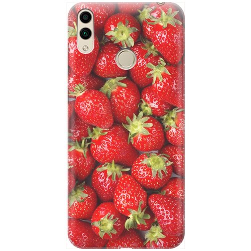 фото Re:pa накладка transparent для honor 8c с принтом "клубника"