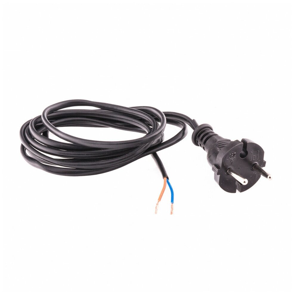 Шнур электрический соединительный для настольной лампы Сибртех 2, 2м, 120Вт, чёрный, тип V-1, 96016