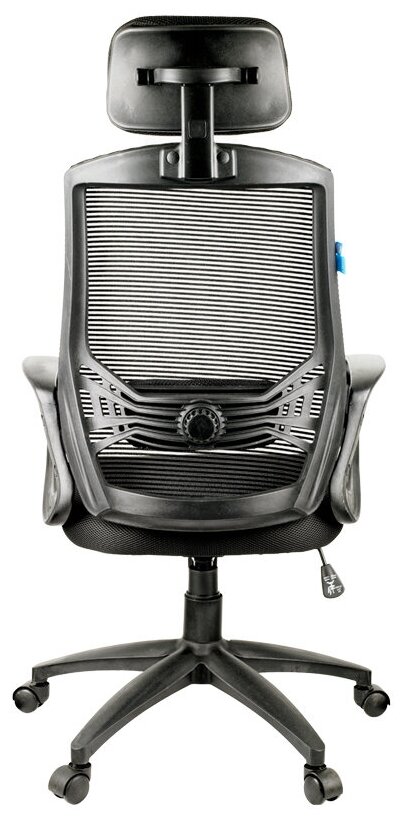 Кресло руководителя HELMI HL-E30 "Ergo" LT, регулируемые подголовник и поясничный упор, ткань черная - фотография № 2