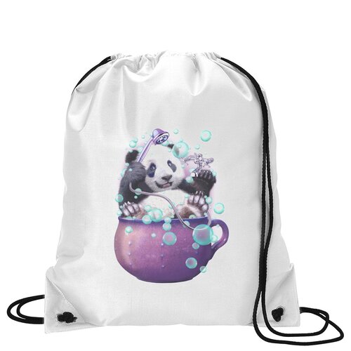 фото Сумка для обуви coolpodarok панда в кружке с душем пузыри