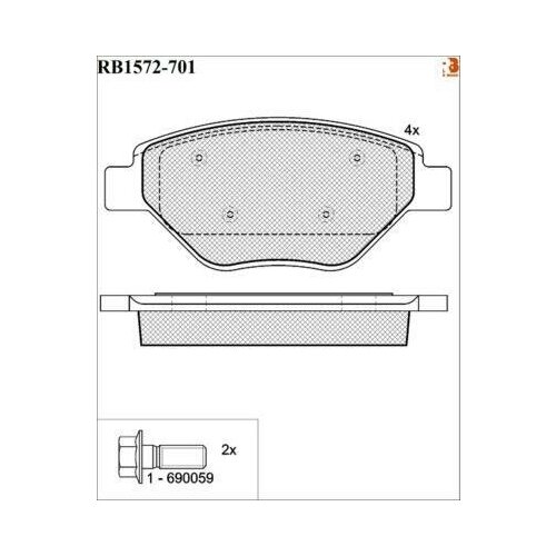 Дисковые Тормозные Колодки R Brake 410609192r / 7701207673 R BRAKE арт. RB1572701