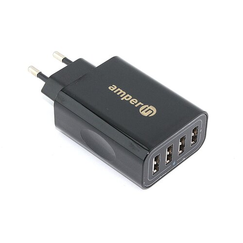 Блок питания Amperin 4-port USB*5V 2.4A (YDS-TC028-4-0-0) black адаптер блок питания 5 5v 0 6a 2pin 2 633 107 0 6 654 350 0 6 654 380 0 зарядное устройство для стеклоочистителей karcher