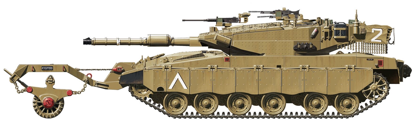Сборная модель Meng TS-005 Танк Merkava Mk.3 BAZ w/Nochri Dalet Mine Roller System
