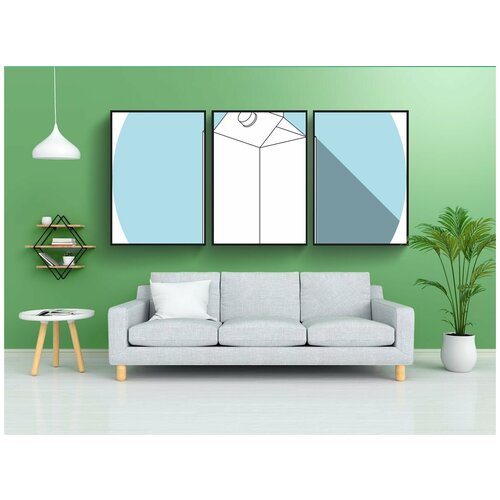 фото Набор модулных постеров для интерьера "молоко, молочные продукты, аллергия" 60x90 см. в тубусе, без рамки lotsprints