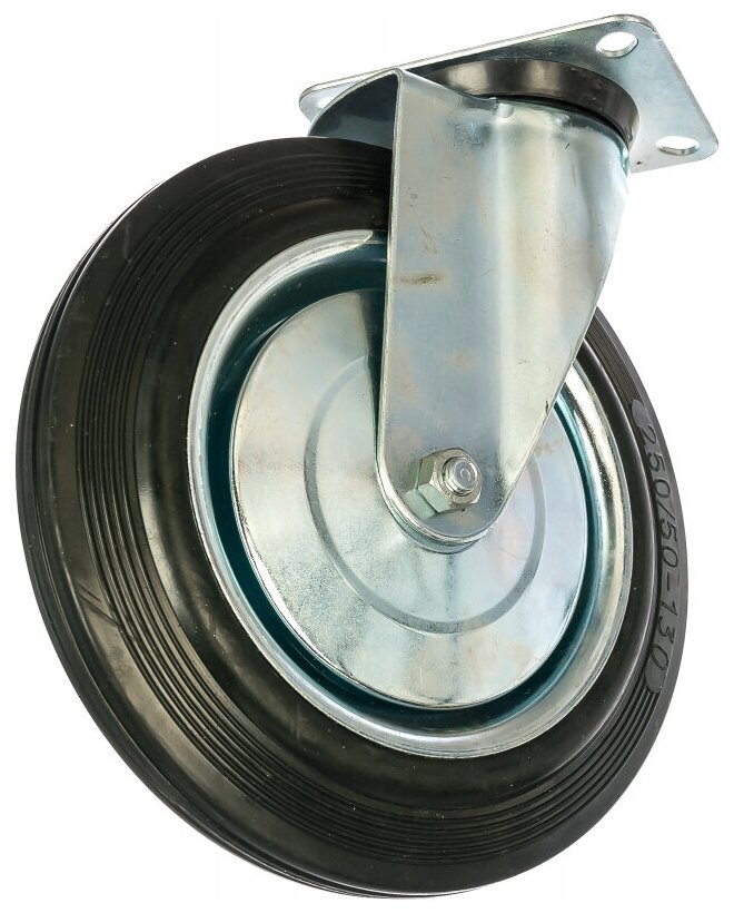 Колесо поворотное резина/металл, игольчатый подшипник, ЗУБР Профессионал 30936-250-S