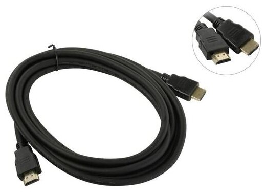 Кабель HDMI Exegate EX287731RUS 19M/19M, v2.0, 3м, 4K UHD, Ethernet, позолоченные контакты - фото №1