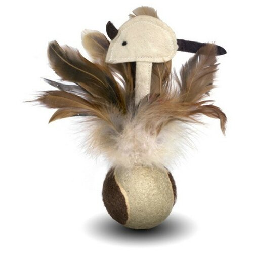 Мячик для кошек Nems NM90020, бежевый/коричневый интерактивная игрушка для кошек мульти мячик с погремушкой 5 5 см