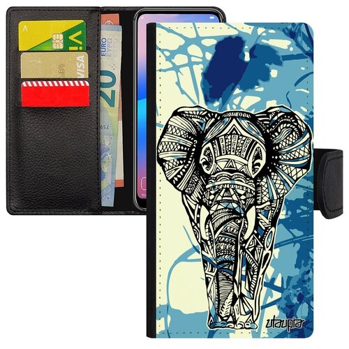 фото Ударопрочный чехол книжка для мобильного // galaxy s7 edge // "слон" африканский азиатский, utaupia, голубой