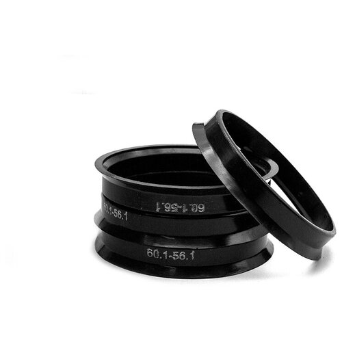 фото Кольца центровочные 60,1х56,1 black 4 шт высококачественный пластик sds exclusive