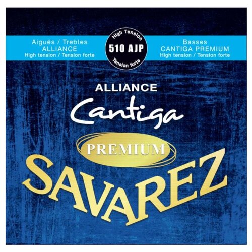 510AJP Alliance Cantiga Premium Комплект струн для классической гитары, сильное натяжение, Savarez 510arjp alliance cantiga red blue premium струны
