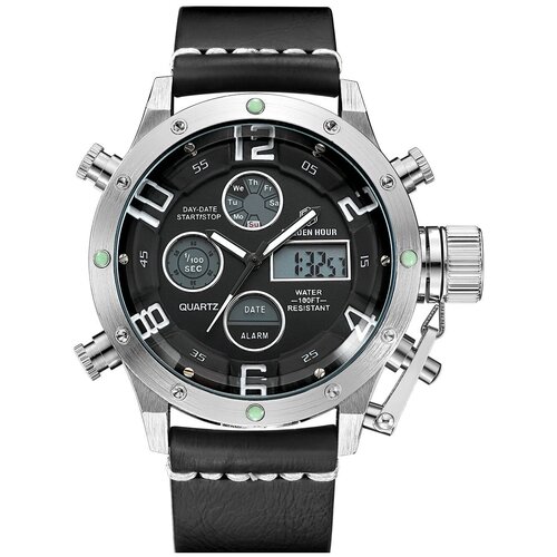 фото Стильные мужские наручные кварцевые часы хронограф goldenhour