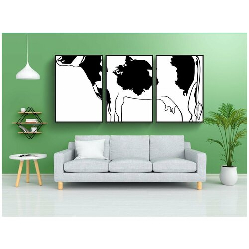 фото Набор модулных постеров для интерьера "корова, домашний скот, крупный рогатый скот" 60x90 см. в тубусе, без рамки lotsprints