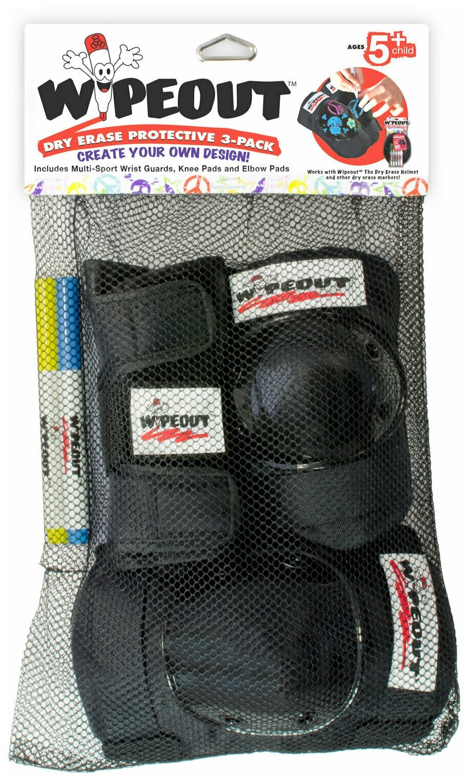 Комплект защиты Wipeout Black (M 5+) - чёрный