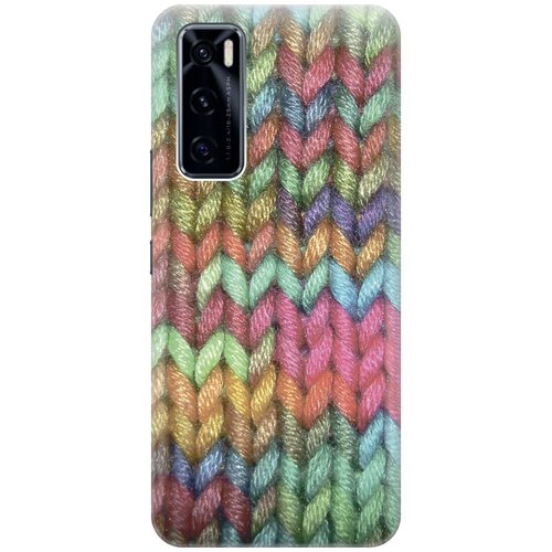 фото Силиконовый чехол на vivo v20 se / виво в20 се с принтом "разноцветная вязка gosso