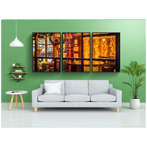 фото Набор модулных постеров для интерьера "кофе, кафе, кофе магазин" 60x90 см. в тубусе, без рамки lotsprints