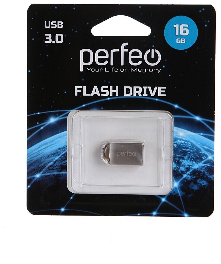 USB Flash Drive 16Gb - Perfeo USB 3.0 M11 Metal Series PF- M11MS016