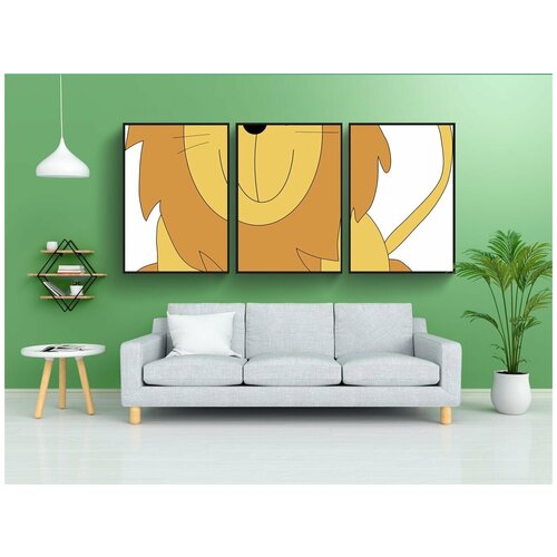 фото Набор модулных постеров для интерьера "мультфильм, кошка, кошачий" 60x90 см. в тубусе, без рамки lotsprints