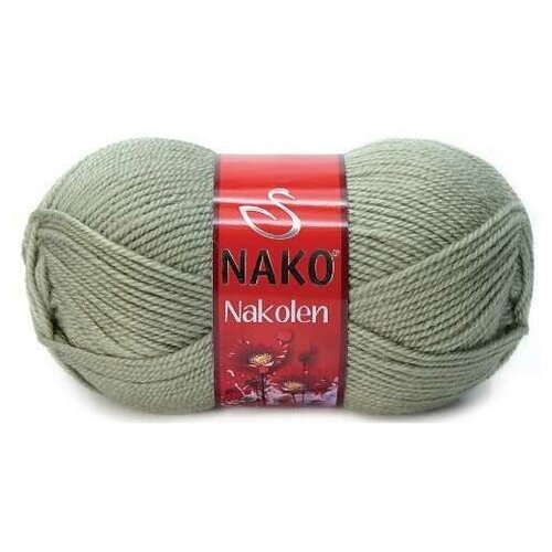 Пряжа Nako Nakolen | Пряжа Nako Nakolen - 5054 св. хаки | 5шт упаковка | Акрил: 51%, Шерсть: 49%