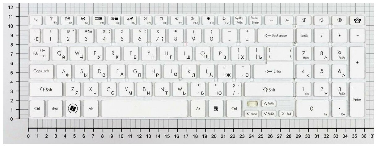 Клавиатура для ноутбука Packard Bell Easynote TSX62 белая