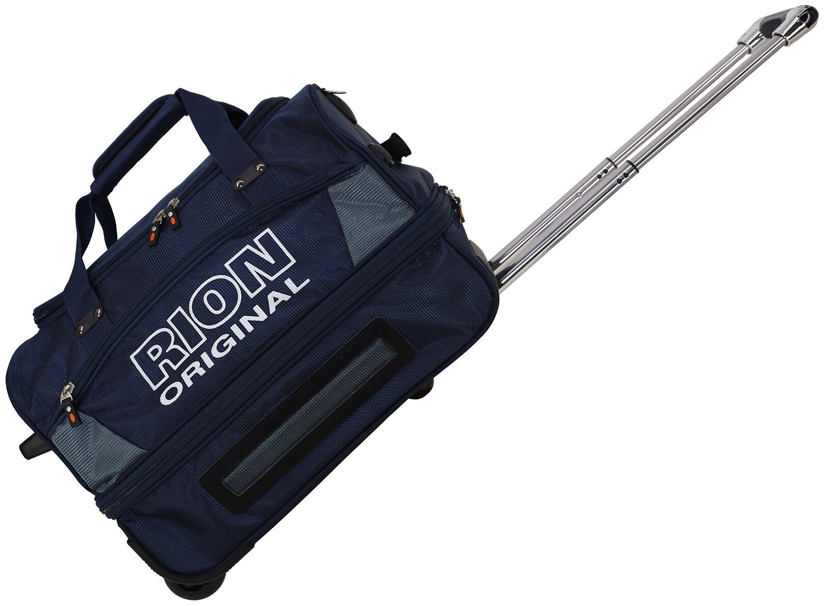 Дорожная сумка на колесах Рион+ (RION+) для путешествий и спорта R143, 40 литров, укрепленная (до 25кг), водоотталкивающая ткань, синий