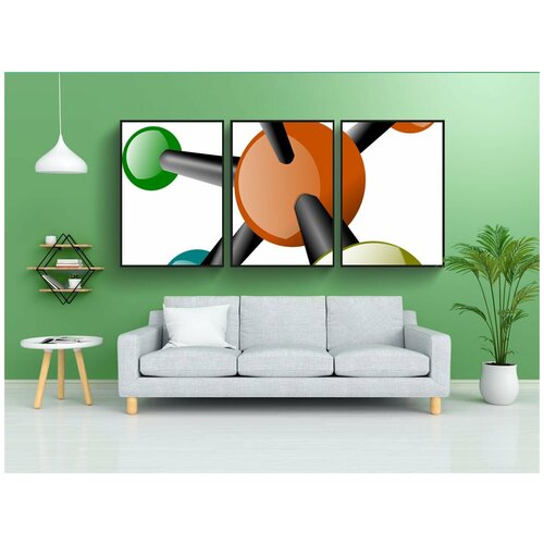 фото Набор модулных постеров для интерьера "облигации, молекула, химия" 60x90 см. в тубусе, без рамки lotsprints