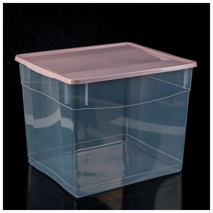 Econova Ящик для хранения с крышкой "Кристалл", 34 л, 39×31×33 см, цвет микс