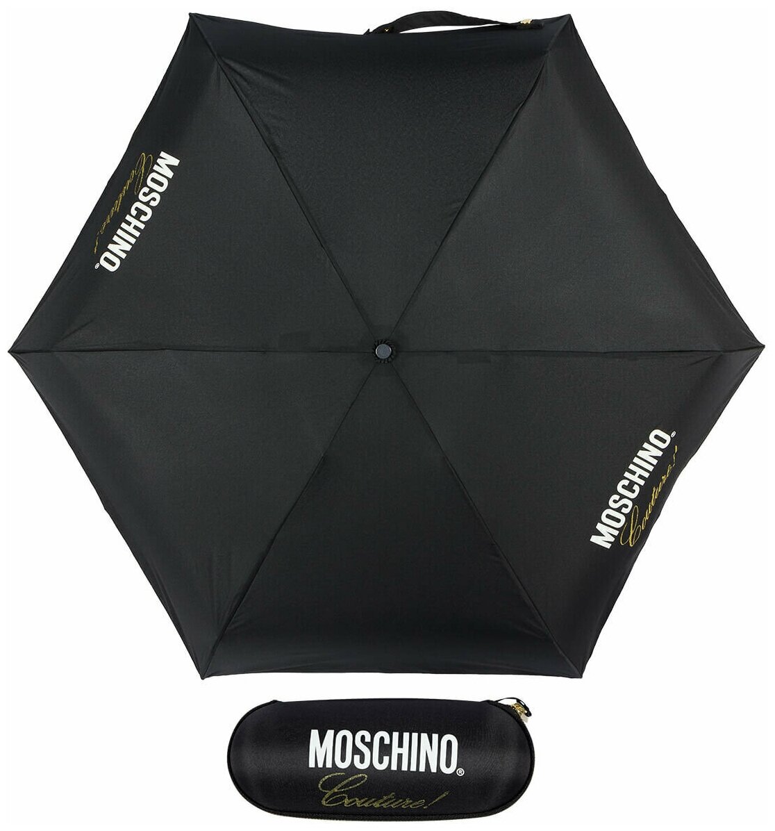 Зонт складной Moschino 8014-superminiA Couture! Black