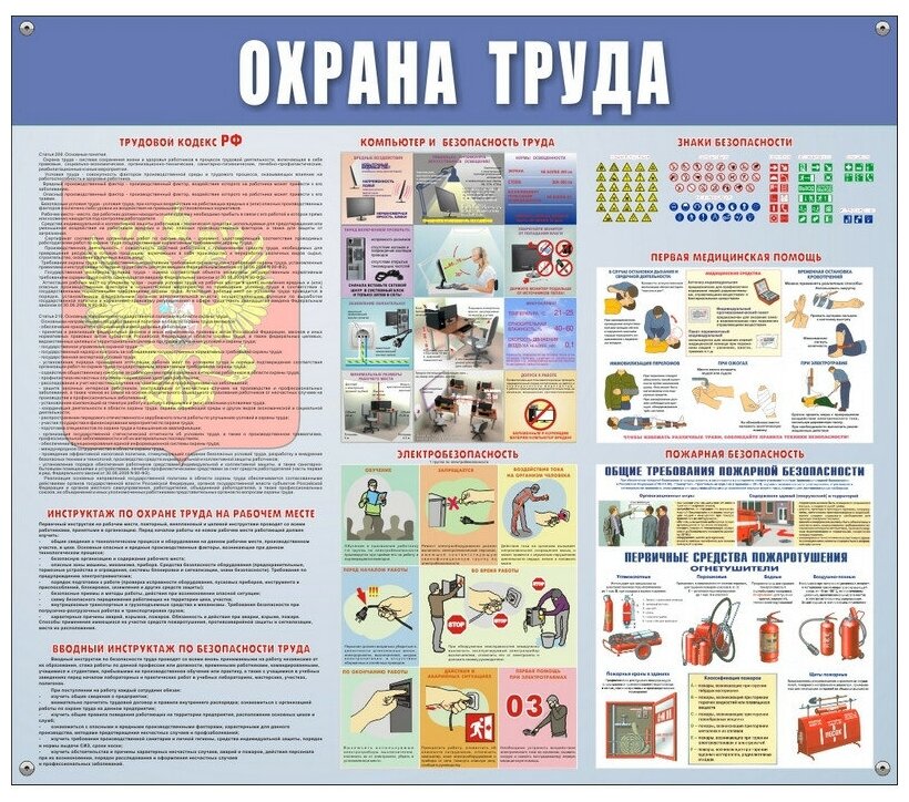 Информационный стенд-плакат Охрана труда 920х800 мм