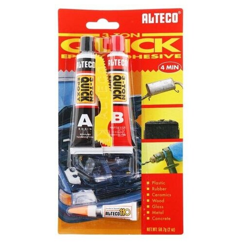 холодная сварка alteco 3 ton quick epoxy высокотемпературная 56 7 г Холодная сварка Alteco 3-TON QUICK EPOXY высокотемпературная, 56,7 г