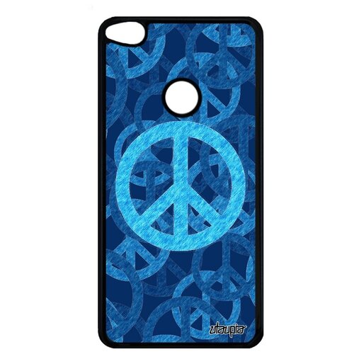 фото Противоударный чехол на смартфон // huawei p9 lite 2017 // "peace and love" & мандала, utaupia, голубой