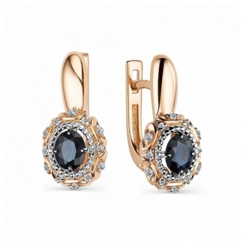 Алькор Серьги из красного золота с сапфиром и бриллиантом 23891-102