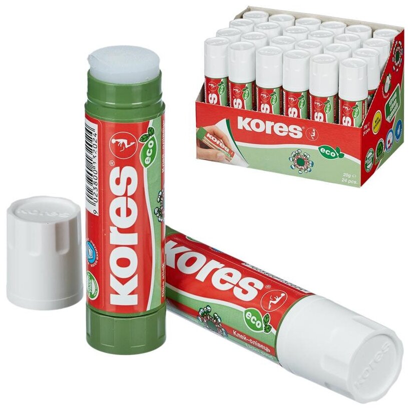 Клей-карандаш 20г KORES Glue-eco, 2 шт.