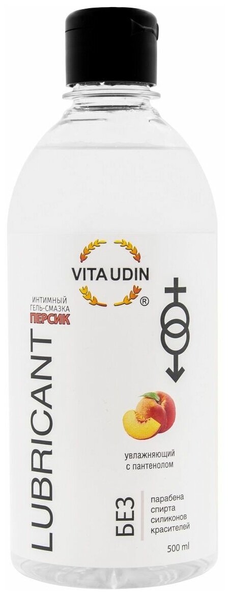 Интимный гель-смазка на водной основе VITA UDIN с ароматом персика - 500 мл. (VITA UDIN, Россия)