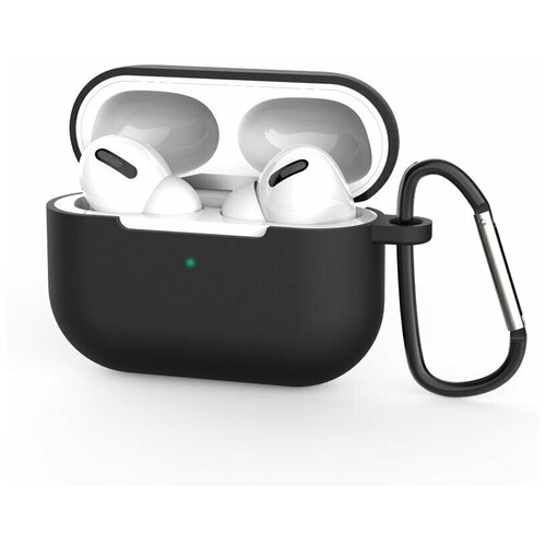 Cиликоновый чехол для наушников Airpods pro с металлическим кольцом против потери чехол для беспроводных наушников Blutooth для Airpods / черный зеркальный чехол для airpods 3 igrape