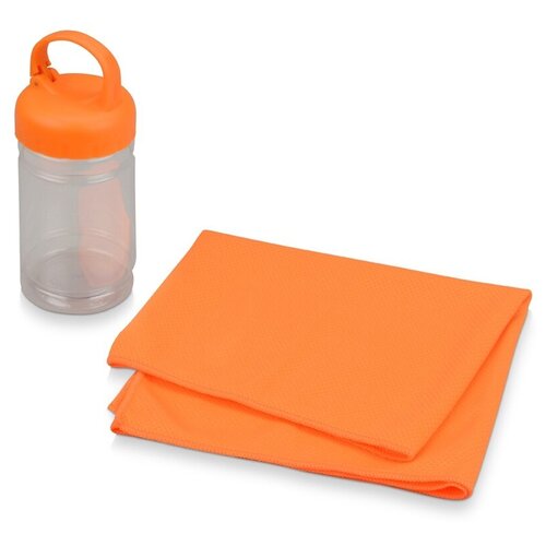 фото Набор для фитнеса "cross": охлаждающее полотенце и бутылка, цвет оранжевый oasis