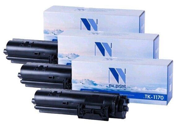 Тонер-картридж NV Print TK-1170 с чипом чёрный лазерный совместимый 3шт